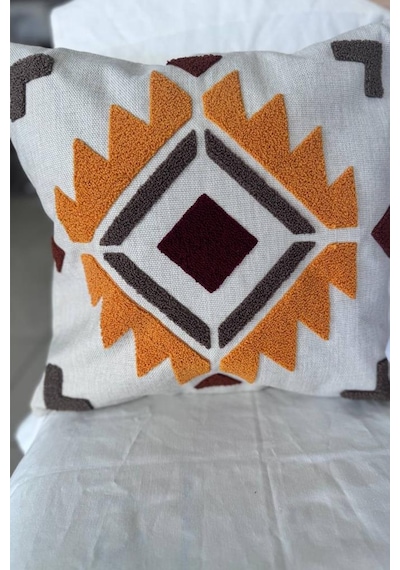 Carla 2li Punch Nakışlı Kırlent Kılıfı 45x45 Cm Çok Renkli