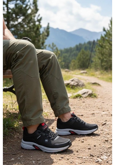 Fort 2709 Wks Siyah Kırmızı Rahat Outdoor Ayakkabı Erkek Ayakkabı Siyah - Kırmızı