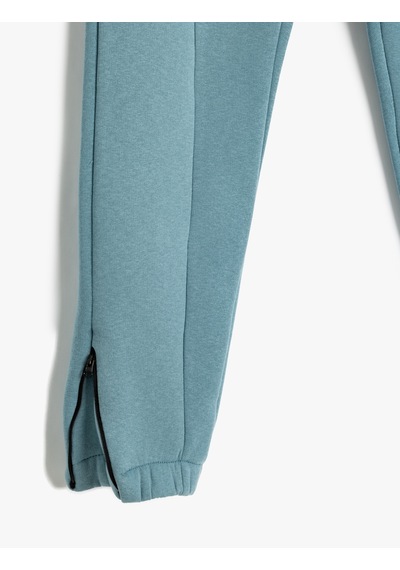 Koton Jogger Eşofman Altı Beli Bağlamalı Şardonlu Mavi 5wkb40109tk Mavi