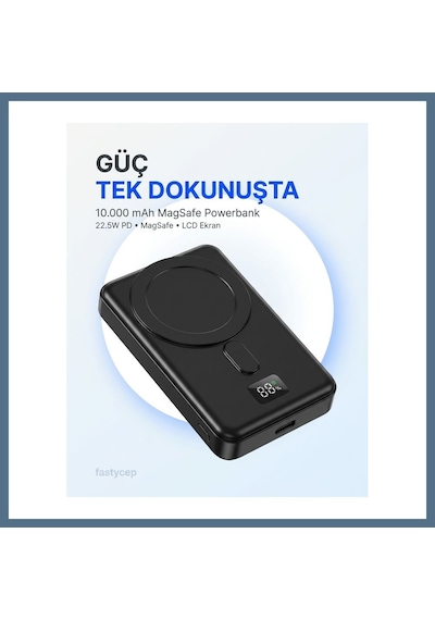Buradabulabilirsin Snapron Snp-3025 Pd 22.5w Hızlı Şarj Lcd Ekran Magsafe 10000 Mah Powerbank Bbz Çok Renkli