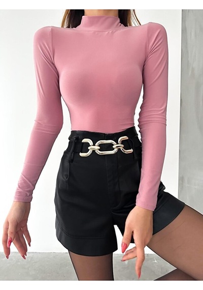 Modazeyosh Balıkçı Yaka Sandy Bluz Pembe