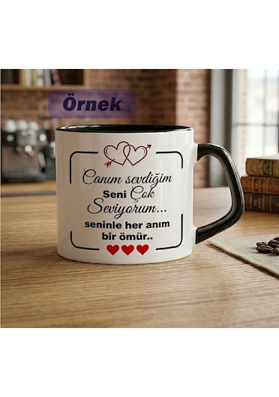 Kişiye Özel Sevgiliye Mesajlı Hediye Afilli Kupa Bardak Not Yazılabilir Romantik Tasarım Özel Hediye Fikri Beyaz