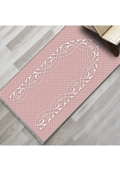 Evaşk Namazlık Dokuma Halı Kaymaz Muslumana Seccade 80 x 130 PEMBE EVAŞK604A80