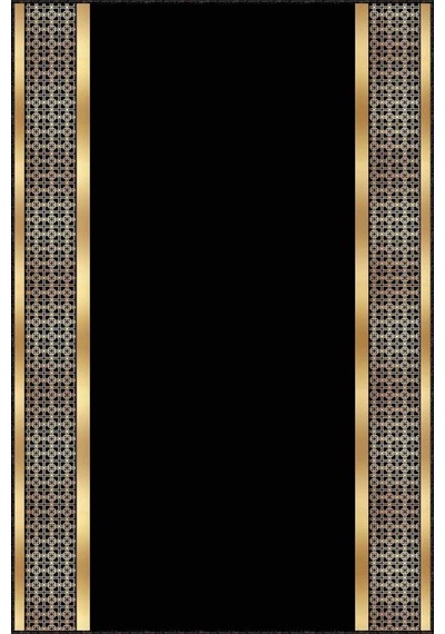 Siyah Gold Kaymaz Çerçeveli Özel Ölçü Rulo Yolluk Ar729n11 Siyah - Gold