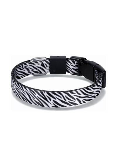 Swissplus Urban Paws Zebra Noir Recycled Köpek Tasması - 20 Mm Beyaz - Siyah