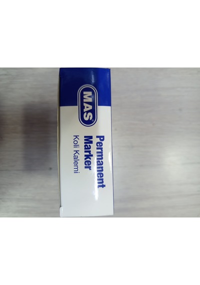 Mas Permanent Marker Koli Kalemi Kesik Uç Mavi 6459 12'li Kutu