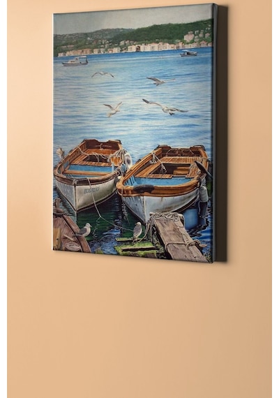 Webstyle Sayılarla Boyama Seti Kasnaklı Issızlıkta Kayıklar 40 X 50 Cm