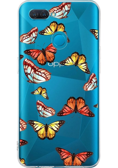 Oppo A12 İle Uyumlu 1mm Slim Fit Water Color 2 Baskılı Şeffaf Kılıf