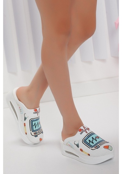 Airmax Taban Ortopedik Sabo Terlik Doktor Hemşire Terliği Ekg Çok Renkli