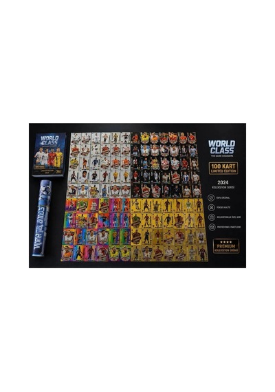 Cantex Tech Futbolcu Oyun Karti 100 Adet 25 Gold- 25 Sılver- 25 Black - 25 Gökkuşağı Series Pocket Esnek Kırılmaz Parlak Kart