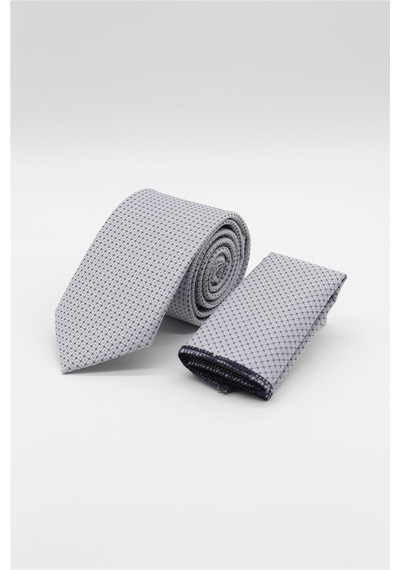 İmza Gri - Lacivert Desenli 6 Cm Kravat 1090260115
