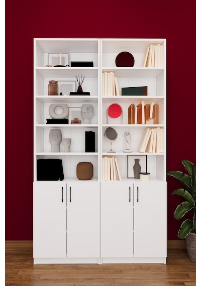 Asra Trend K-39 %100 MDF 120 cm 2 Modüllü Kapaklı Kitaplık Raflı Kütüphane Beyaz Asra Trend K-39 %100 MDF 120 cm 2 Modüllü Kapaklı Kitaplık Raflı Kütüphane Beyaz