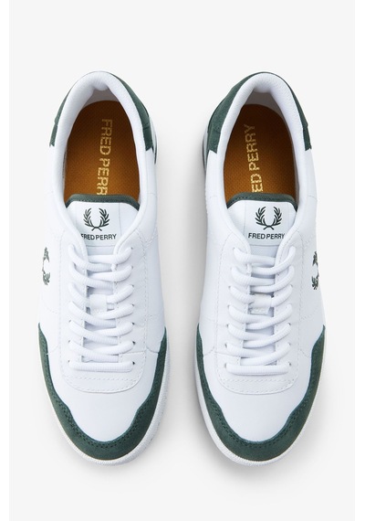 Fred Perry B1325 Leather Suede Erkek Günlük Ayakkabı Beyaz - Yeşil