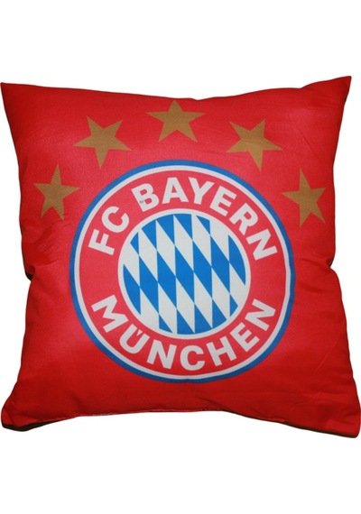 FC Bayern Münih 5. Yıldız Dekoratif Yastık 40x40 Taraftar Kırlent Yumuşak