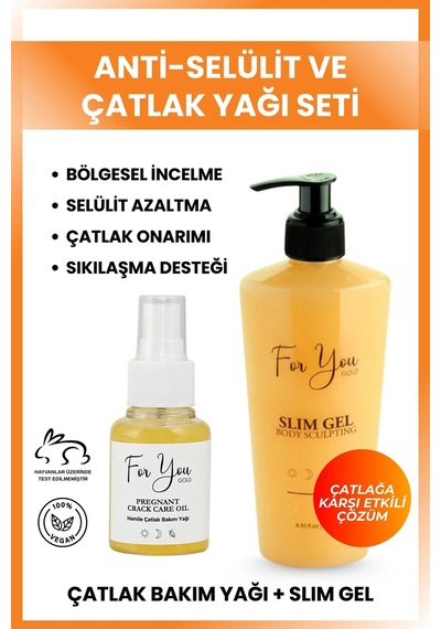 Slim Jel Slimgel Selülit Jeli Ve Çatlak Oluşumunu Azaltmaya Yardımcı Çatlak Bakım Yağı&çatlak Seti