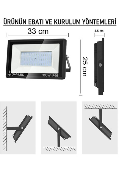 300w 24.000 Lümen 6500k Beyaz Işık Smd Led Projektör-10 Adet