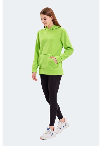 Slazenger Sassa In Kadın Kapüşonlu Cepli Nane Polar Nane Çok Renkli