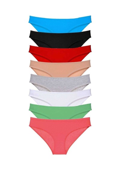 8 Adet Süper Eko Set Likralı Kadın Slip Külot Set 3 Beden: S Standart