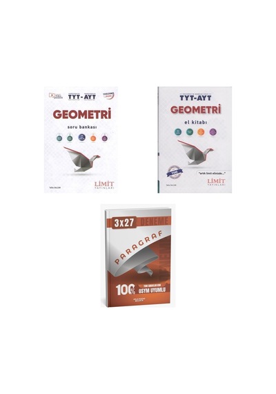 2027 Limit Tyt Ayt Geometri Soru + El Kitabı + Anla Kazan Paragraf Deneme 3'lü Set
