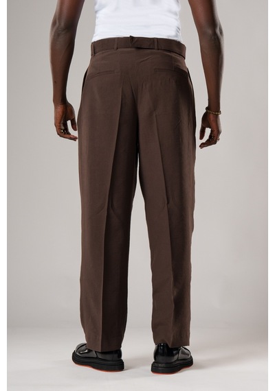 Akçaylar Çift Pileli Yazlık Modal Kumaş Beli Kemerli Geniş Paça Baggy Pantolon Kahverengi Akçaylar Çift Pileli Yazlık Modal Kumaş Beli Kemerli Geniş Paça Baggy Pantolon Kahverengi