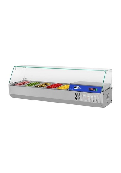Csa Karacasan 8 Adet 1/3 Gastronorm Küvetli Set Üstü Teşhir Buzdolabı 304 Çelik