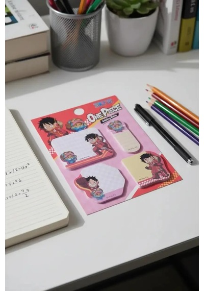 One Piece Koleksiyonu Mini Figür Yapışkan Not Seti 4 Parça Anime Temalı