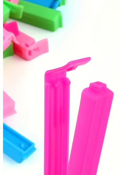 6'lı Poşet Kapatıcı Klips Ambalaj Ve Torba Kapatma Aparatı Poşet Klipsi Çok renkli