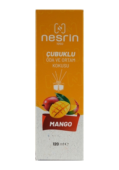 Nesrin 120 Ml Çubuklu Oda Kokusu Mango Bambu Koku, Kalıcı Ortam Kokusu Ve Dekoratif Cam Şişe - 8690352728213ma