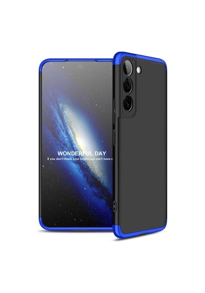 Galaxy S22 Kılıf Zore Ays Kapak Siyah-Mavi