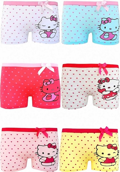 Uniquetrenders Kız Çocuk Karışık Desenli Pamuklu Esnek Likralı Boxer 6 Adet Renklı