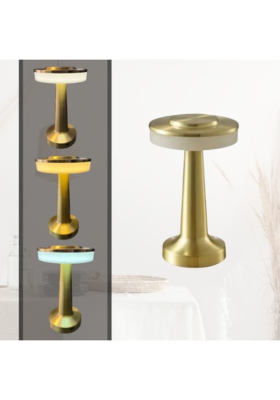 Horoz 050-002-0001 2w Şarjlı Gold Masa Lambası - 3 Renk Işık Modu Gold