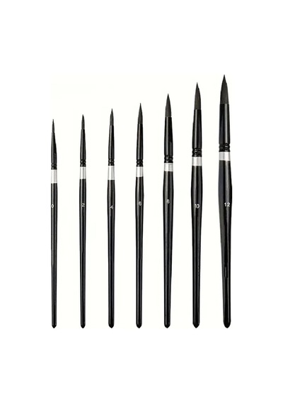 Fırça Seti, Tahrir Fırçası, Minyatür, Tezhip, Resim, Suluboya, Yağlı Boya-sincap Kılı 7'li Set