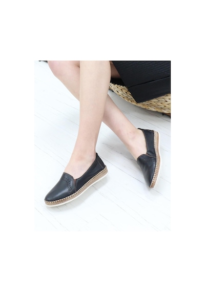 Nesil Shoes Syg P51 Siyah Hakiki Deri Kadın Ayakkabı