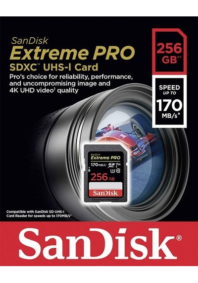Sandisk Extreme Pro SDSDXXY-256G-GN4IN 256 GB SDXC Class 10 UHS-I Hafıza Kartı