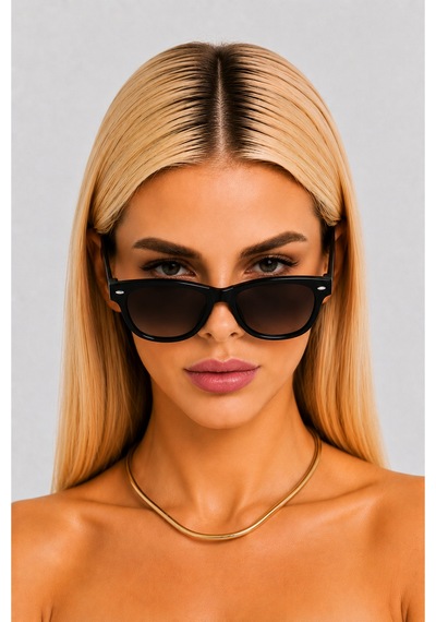 Wayfarer Unisex Güneş Gözlüğü Şık Tasarım Optik Uyumlu Siyah 52947359
