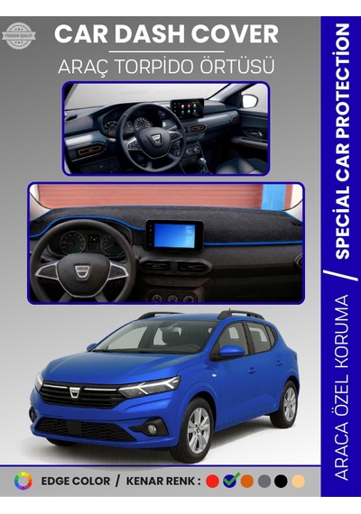 Dacıa Sandero 2021+ Ekranlı Model Torpido Örtüsü Torpido Koruma Çatlamayı Engeller Tam Uyum - 288 Stiloto