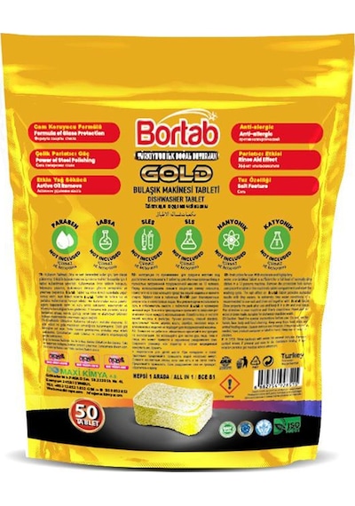 Bortab Gold Bulaşık Makinesi Deterjanı 50 Tablet