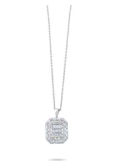 0.75 Karat Baget Pırlanta Kolye 64735023