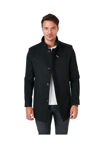 Buratti Slim Fit Düğmeli Dik Yaka Kaşe Erkek Kaban 5840099 Füme