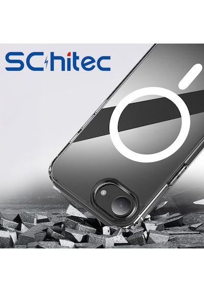 Schitec Apple Uyumlu iPhone 16e Magsafe Özellikli Şeffaf Kılıf