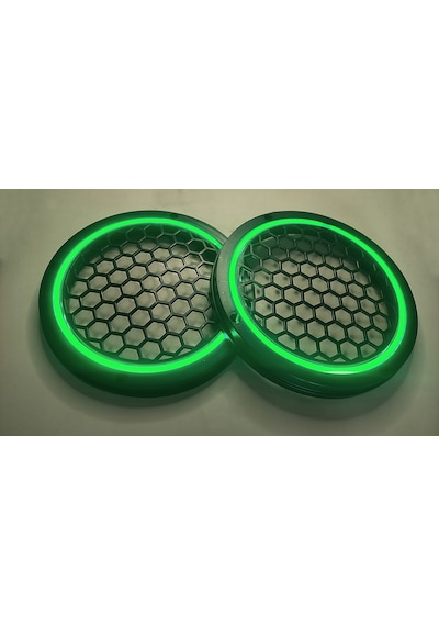 Hoparlör Kapağı 16 Cm Ledli 2'li Takım - Yeşil