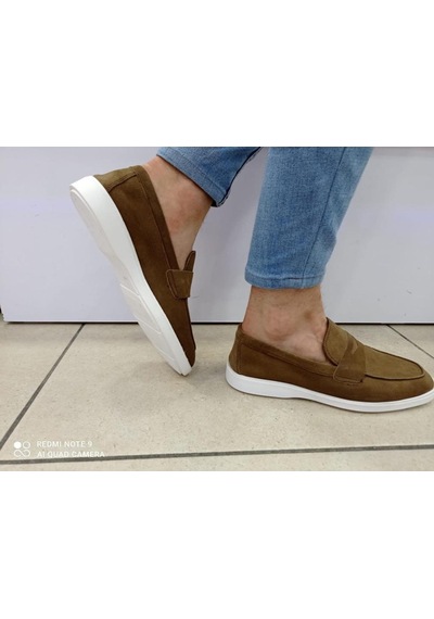 Erkek Deri Süet Loafer Hafif Taban Tarz Ayakkabı