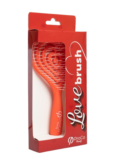 Love Brush Esnek Kalp Saç Fırçası - Yumuşak Dokulu, Saç Açma Ve Tarama Kırmızı