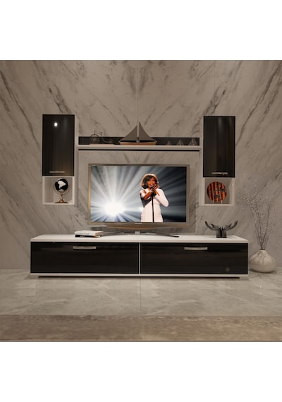 Decoraktiv Eko 5da Mdf Std Tv Ünitesi Tv Sehpası Beyaz - Siyah