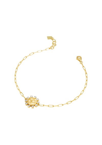 Debora Jewelry 14 Ayar Altın Güneş Detaylı Taşlı Bileklik