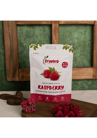 Fruvivo Dondurularak Kurutulmuş Ahududu Freeze Dry Raspberry Şeker İlavesiz %100 Doğal Vegan Atıştırmalık 20 G