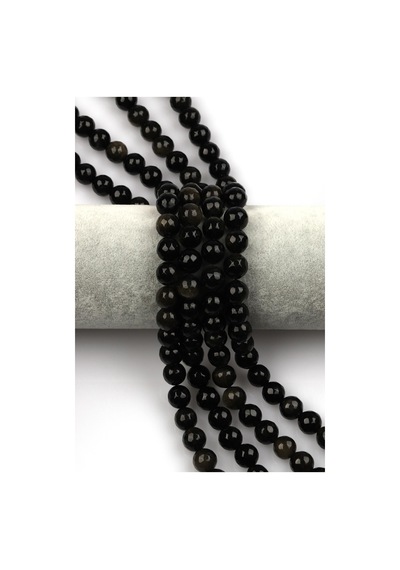Gold Obsidyen Doğal Taş Dizi 10 Mm Fasetli Küre Kesim Yeşil