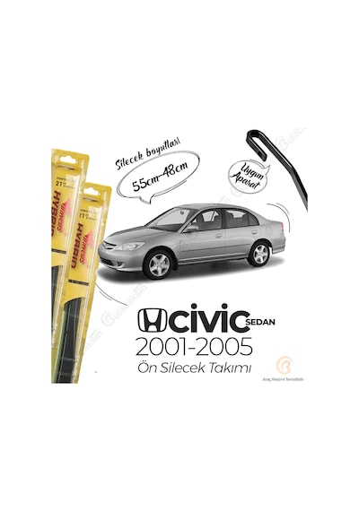 Honda Civic Sedan Silecek Takımı 2001-2005 İnwells  Hibrit