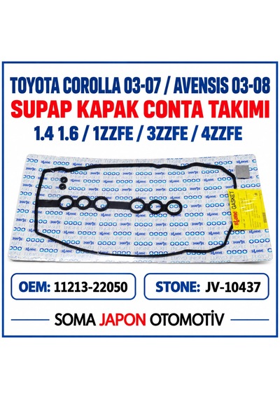 Corolla 03-07/avensis 03-08 1.4/1.6 1zz4fe-3zzfe-4zzfe Supap Kapak Conta Takımı Jv-10437