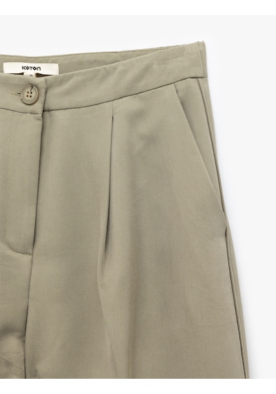 Koton Modal Kumaş Rahat Kalıp Cepli Bol Paça Kumaş Pantolon Haki 5sak40312pw Haki Koton Modal Kumaş Rahat Kalıp Cepli Bol Paça Kumaş Pantolon Haki 5sak40312pw Haki